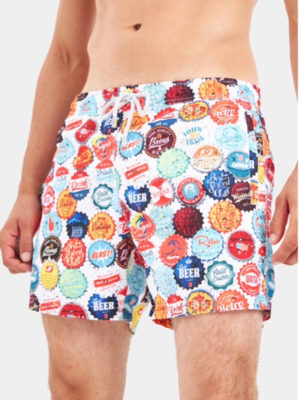 NWT John Frank Men's "Beer Cap" Swim Trunks